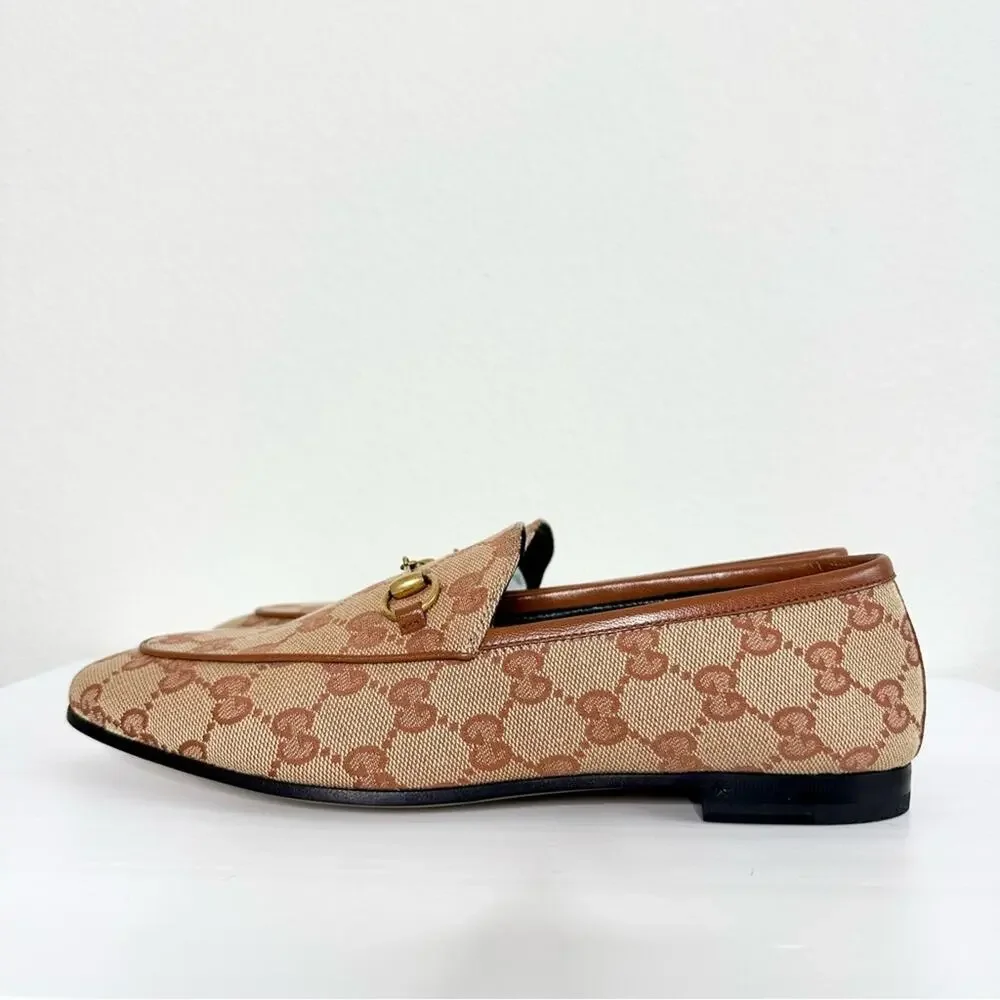 GUCCI Women’s Jordaan GG Canvas Loafers NEW 38.5 - Picture 4 of 10